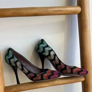 Missoni Black and Multicolor Zigzag Heels (not TARGET)